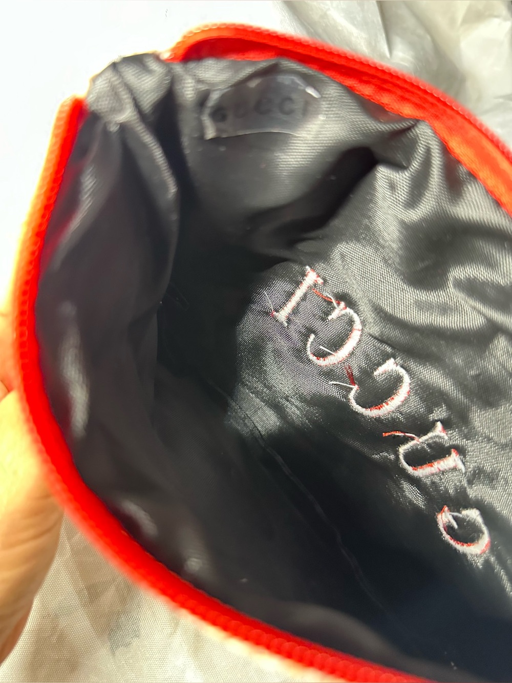 Gucci Natural Straw Tote with Red Embroidered Logo GWP/ Novelty Gift NWT - Picture 5 of 9